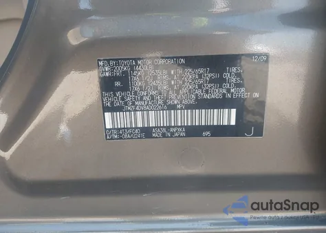 2010 Toyota Rav4 from USA, damaged, VIN JTMZF4DV8AD022616